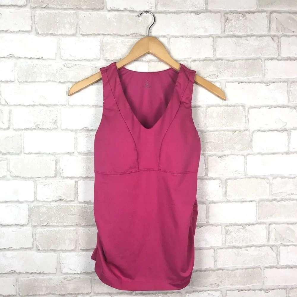 Athleta Built-in Bra Empire V-neck Cami Tank Top Size 34C